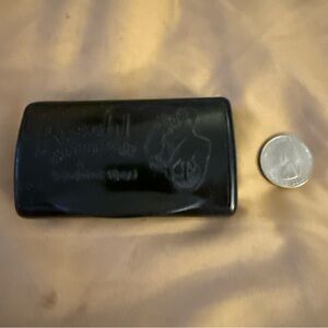 Black German vintage snuff box with box